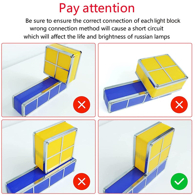 VEEKI Stackable Night Light, Stackable LED 7 Colors 3D Puzzles Night Light Induction Interlocking Desk Lamp, DIY Tangram Light Blocks Puzzles lamp for Bedroom Decor (US Plug) - Image 4